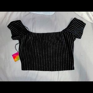 Black and Silver Party Top